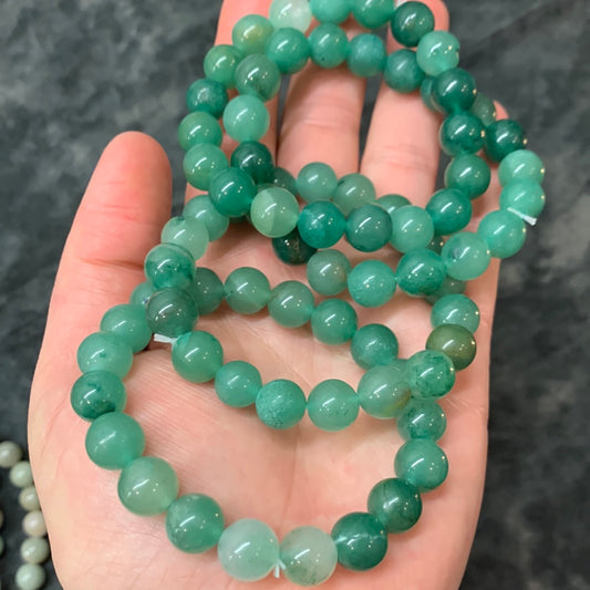 Jade Crystal Bead Bracelet